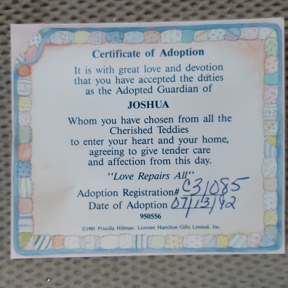 Cherished teddies, Joshua - Picture 4 of 7